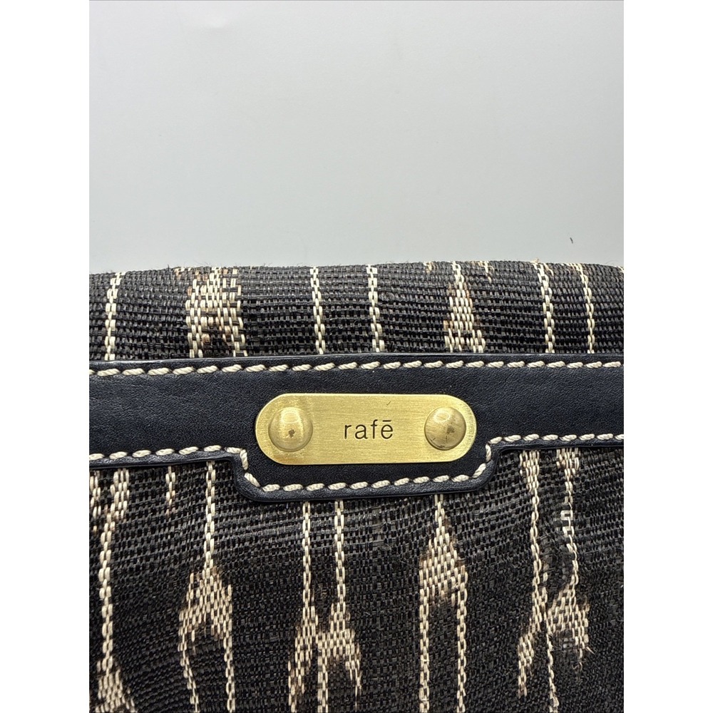 Rafe Large Beaded Clutch Handbag Leather Stones 12x9 Chain Strap - Picture 14 of 14
